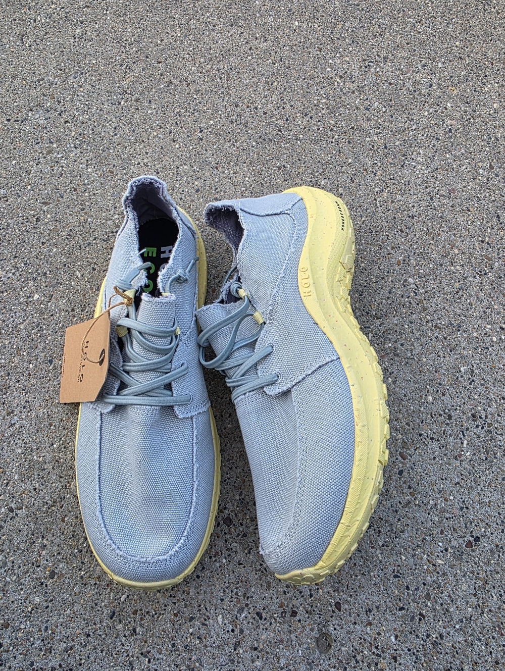 Halo Eco Lite Men’s Casual Sneakers - Light Blue with Yellow Sole Men Size 10 - Picture 3 of 14